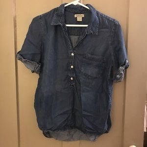Lucky Brand Denim Button Down Blue Shirt